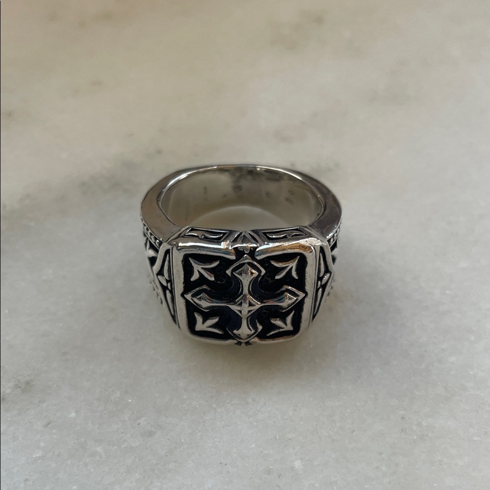Andrea Candela Silver and Black Men's Ring